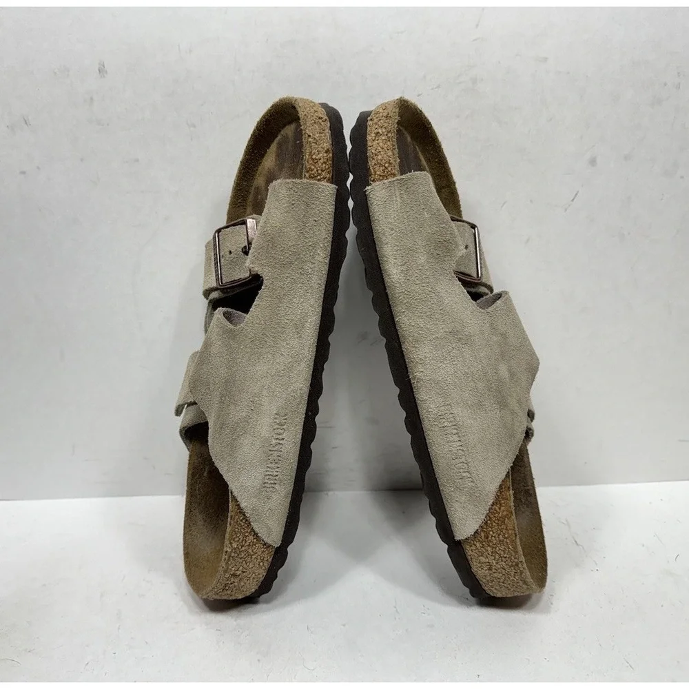 Birkenstock Arizona Soft Footbed Taupe Suede Sandals Slides Women's Size 7 / 38